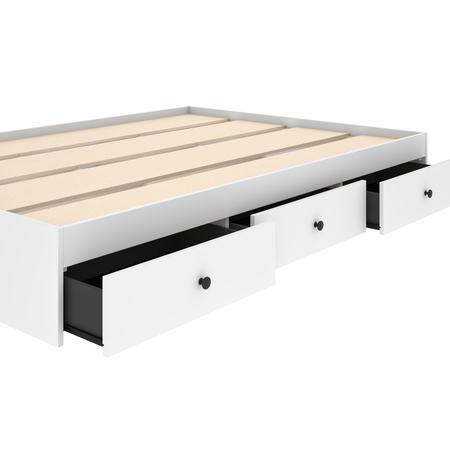 Bestar Mira Full Platform Storage Bed, White 109221-000017